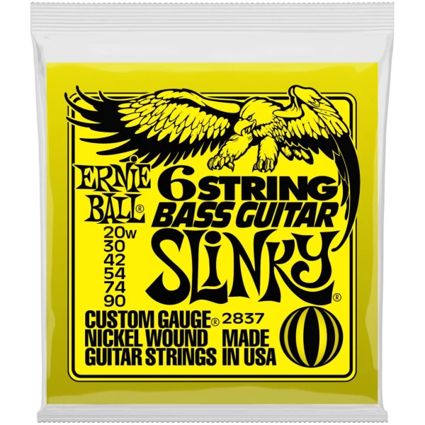 ERNIE BALL 2837 Nickel Wound 5/8 Scale Slinky 20-90 - Струны для бас-гитары 6 струнной