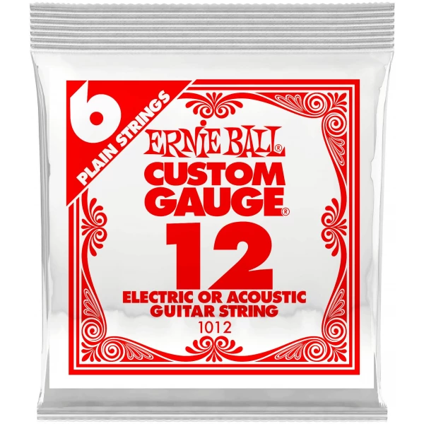 ERNIE BALL 1012 Plain Steel .012 - Струна одиночная для акустической и электрогитары