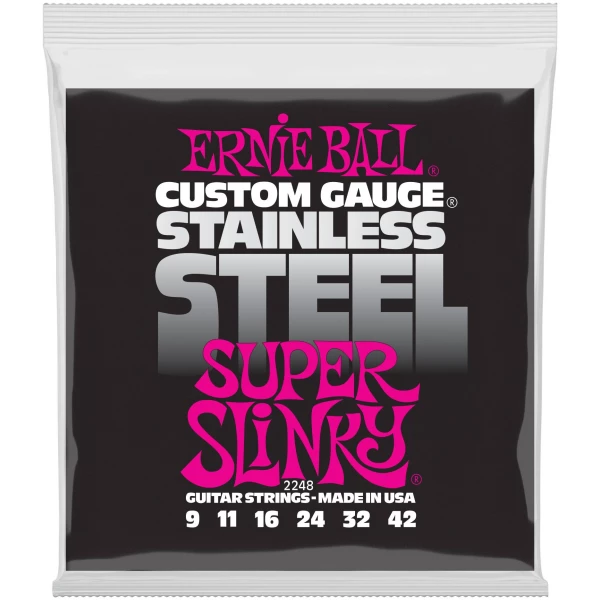 ERNIE BALL 2248 Stainless Steel Slinky Super 9-42 - Струны для электрогитары