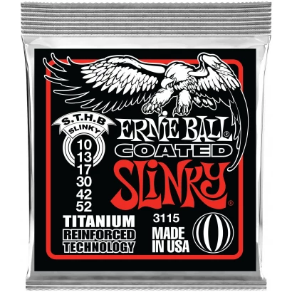 ERNIE BALL 3115 RPS Coated Titanium Slinky Skinny Top Heavy Bottom 10-52 - Струны для электрогитары