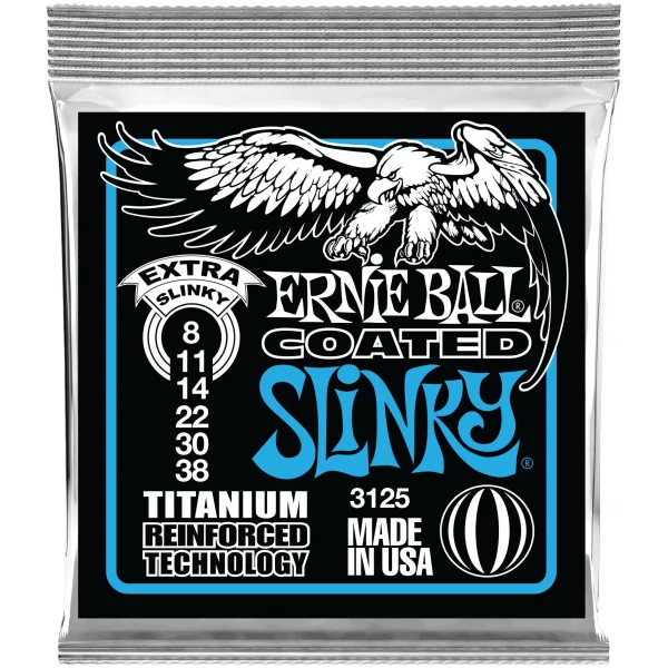 ERNIE BALL 3125 RPS Coated Titanium Slinky Extra 8-38 - Струны для электрогитары