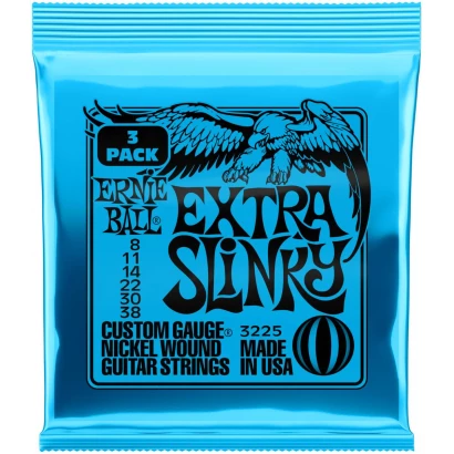 ERNIE BALL 3225 Nickel Slinky Extra 3 Pack 8-38 - Струны для электрогитары