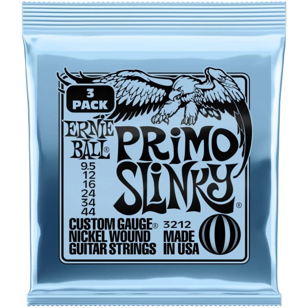 ERNIE BALL 3212 Nickel Slinky Primo 3 Pack 9.5-44 - Струны для электрогитары