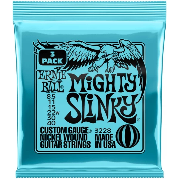 ERNIE BALL 3228 Nickel Slinky Mighty 3 Pack 8.5-40 - Струны для электрогитары