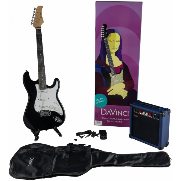DAVINCI SET-100 BK-УЦЕНКА- незначительные косметические дефекты- комплект электрогитара, комбик,