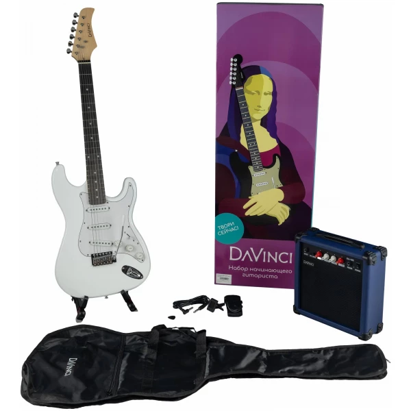 DAVINCI SET-100 WH-УЦЕНКА-трещины лака- комплект электрогитара