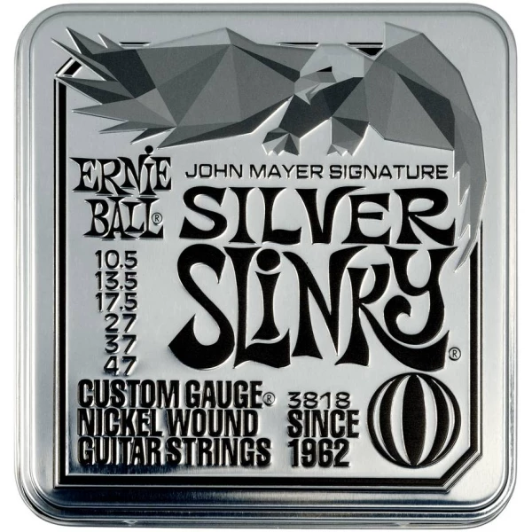 ERNIE BALL 3818 John Mayer Silver Slinky Nickel Wound 10.5-47 (pack 3) - Струны для электрогитары